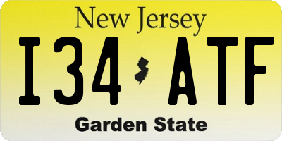NJ license plate I34ATF