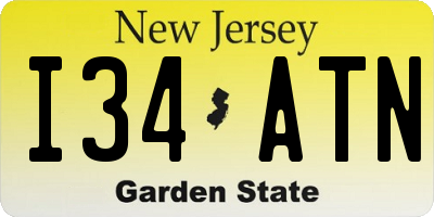NJ license plate I34ATN