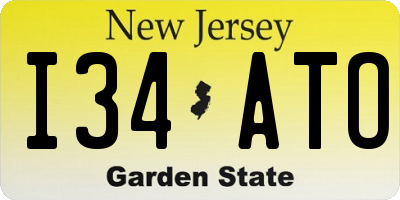 NJ license plate I34ATO