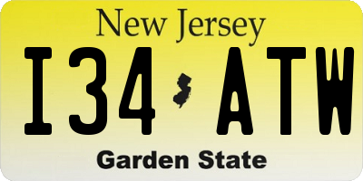 NJ license plate I34ATW