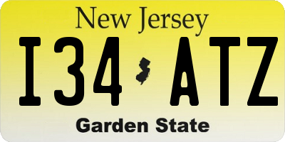 NJ license plate I34ATZ