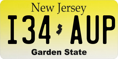 NJ license plate I34AUP