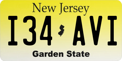 NJ license plate I34AVI
