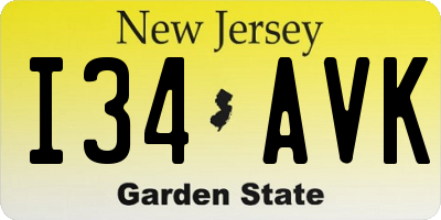 NJ license plate I34AVK