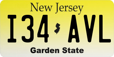 NJ license plate I34AVL