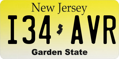 NJ license plate I34AVR