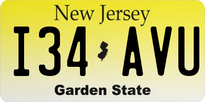 NJ license plate I34AVU