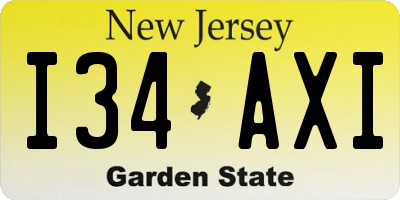NJ license plate I34AXI