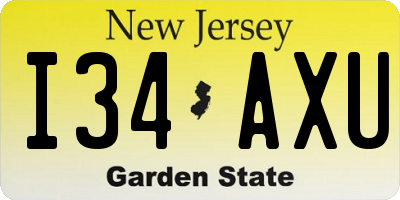 NJ license plate I34AXU