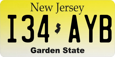 NJ license plate I34AYB