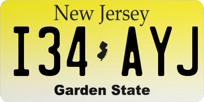 NJ license plate I34AYJ