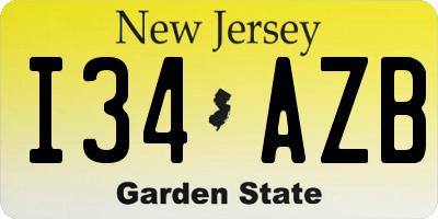 NJ license plate I34AZB
