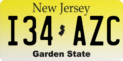 NJ license plate I34AZC