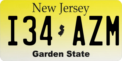 NJ license plate I34AZM