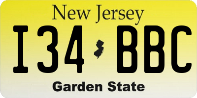 NJ license plate I34BBC