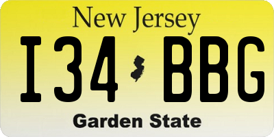 NJ license plate I34BBG