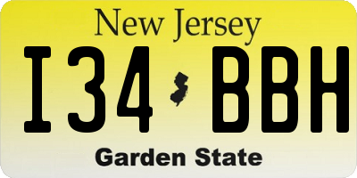 NJ license plate I34BBH