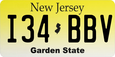 NJ license plate I34BBV