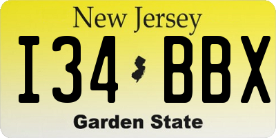 NJ license plate I34BBX