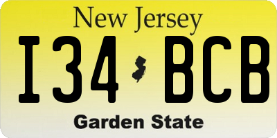 NJ license plate I34BCB