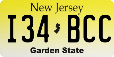 NJ license plate I34BCC