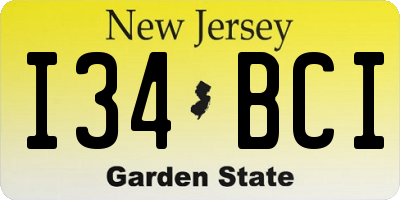 NJ license plate I34BCI