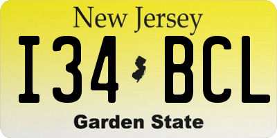 NJ license plate I34BCL