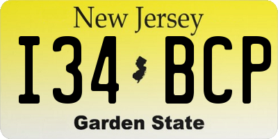 NJ license plate I34BCP