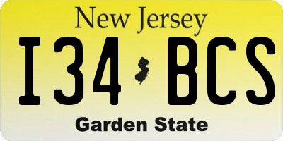 NJ license plate I34BCS