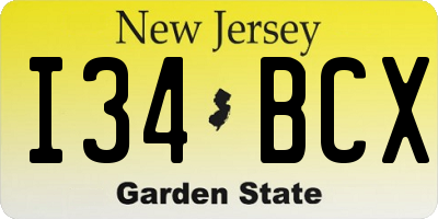 NJ license plate I34BCX
