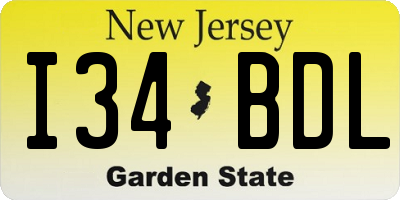 NJ license plate I34BDL