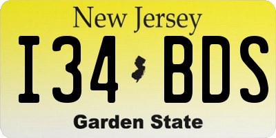 NJ license plate I34BDS