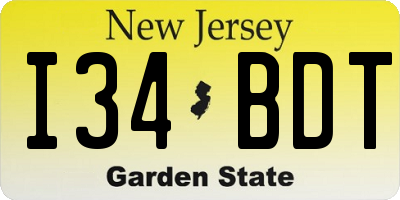 NJ license plate I34BDT