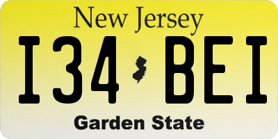 NJ license plate I34BEI