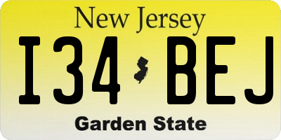 NJ license plate I34BEJ
