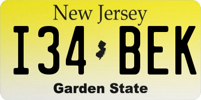 NJ license plate I34BEK