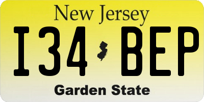 NJ license plate I34BEP