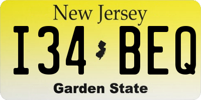 NJ license plate I34BEQ