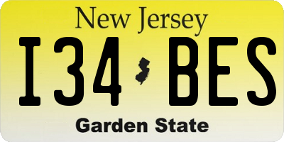 NJ license plate I34BES