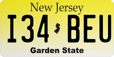 NJ license plate I34BEU
