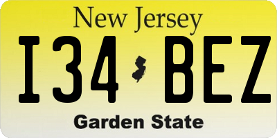NJ license plate I34BEZ
