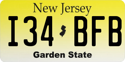 NJ license plate I34BFB