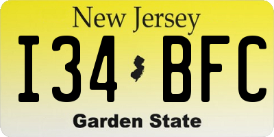 NJ license plate I34BFC