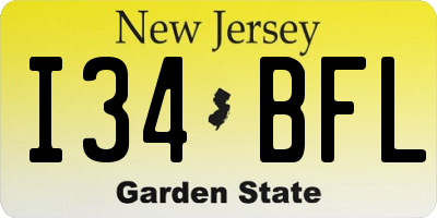 NJ license plate I34BFL