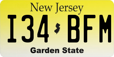 NJ license plate I34BFM