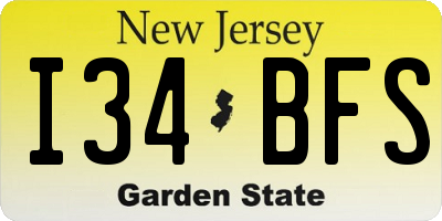 NJ license plate I34BFS