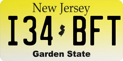 NJ license plate I34BFT