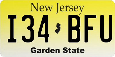 NJ license plate I34BFU