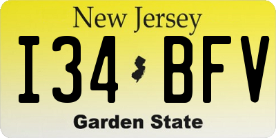 NJ license plate I34BFV