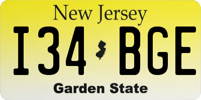 NJ license plate I34BGE